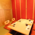 【掘りごたつ個室　4名様席×1】楽な姿勢で快適にご利用いただける掘りごたつタイプの個室席です。突発的な飲み会などには、やっぱり掘りごたつ個室が人気です♪
