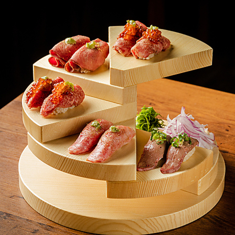 超特選肉刺し握り寿司　5種の写真