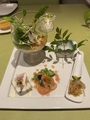 料理メニュー写真&nbsp;【前菜】サラダのパフェ/サーモンのマリネ/クスクス/豚耳のゼリー寄せ