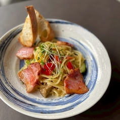 くんちゃまベーコンの柚子胡椒パスタ