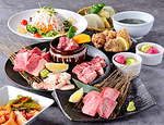 塩タンや壺漬けデジカルビなど全13品の焼肉セットです！＋1760円(税込)で飲み放題付きに変更OKです◎