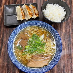 《朝らーめん》餃子ライスセット（醤油味）