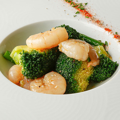 海老とブロッコリーのアーリオオーリオマリネ