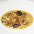 料理メニュー写真 フランス産セップ茸と白身魚とホタテのムースのグラタン