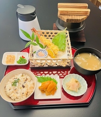 ウニ釜めし天ぷら付セット