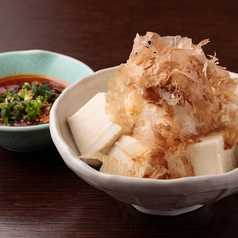 冷奴　自家製食べるラー油添え