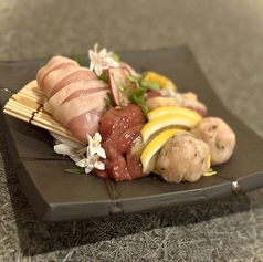 朝引き但馬地鶏の5種盛り合わせ