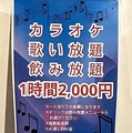 料理メニュー写真 カラオケ歌い放題・飲み放題１時間