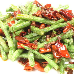 インゲンの山椒風味炒め