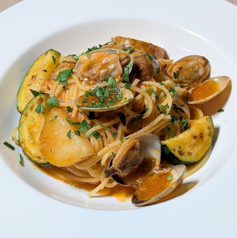 たことズッキーニのマリナーラソース