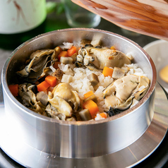 牡蠣土鍋ご飯