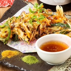 季節野菜のかき揚げ天出汁添え
