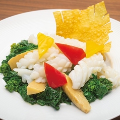 菜の花とアオリイカの炒め