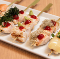 料理メニュー写真&nbsp;華味鳥ササミ串　チーズ/梅トロロ/梅しそ/梅わさび/明太子