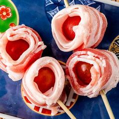 三元豚とトマト巻き串