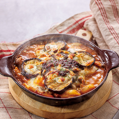 なすときのこのミートソースグラタン