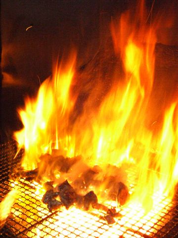 燃え上がる炎の中で作られる「ターザン焼き」！！これを喰わずして何を喰う！？