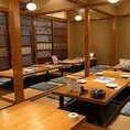 【3階掘りごたつ個室：6名様×12卓】会社宴会にぴったり！最大72名様まで着席可能◎人気の掘りごたつ席を大人数でご利用されたい方へ！仕切りを外すことで、最大72名様まで着席いただけます◎会社の歓迎会・送迎会や季節ごとの宴会など、さまざまなシーンでご利用いただけます。