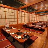 掘りごたつの多さ！大宴会にも対応できる広さです◎