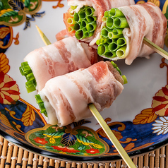 三元豚と九条葱巻き串