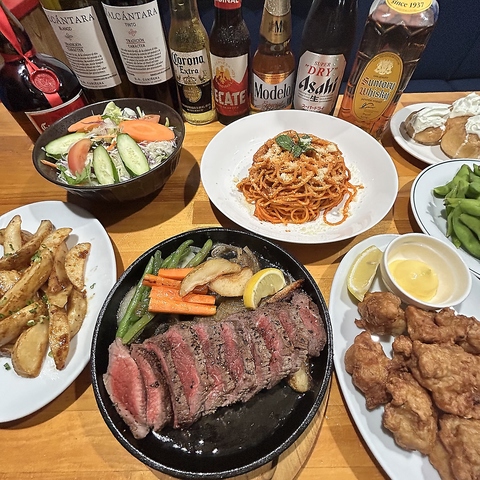 2時間半ステーキ食べ放題飲み放題付きコース5489円！アットホームな居酒屋です！