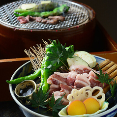 天然猪と京野菜の炭焼