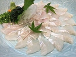隠れ広島名物、穴子のお刺身。コレは食わなきゃ損です。白焼き、天ぷらも出来ます。