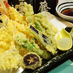 魚菜の天ぷら盛り合わせ/大エビフライ（1本）/穴子の天ぷら/フライの盛合せ