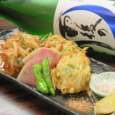 新玉ねぎと海老のかき揚げ