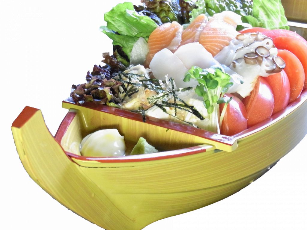 豪華！舟盛り海鮮サラダ♪♪新鮮なお野菜の海鮮サラダ舟盛りいかが？？