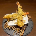 料理メニュー写真&nbsp;海老天麩羅 鯛味噌大葉包み揚げ