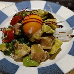 ササミとアボカドのユッケ風