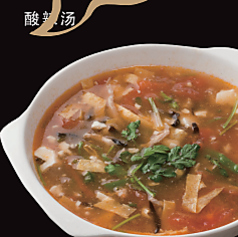 サンラータン/中華風野菜スープ/ピータンと肉のおかゆ