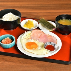 ハムエッグ定食/焼き魚定食/サバ味噌煮定食【ごはん大盛り無料】