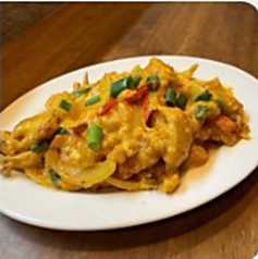 蟹「ソフトシェルクラブ」のカレー炒め