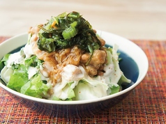 豆腐ととろろわさび野沢菜サラダ