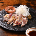 料理メニュー写真&nbsp;地鶏のタタキ(炙り）★自家製塩かポン酢でどうぞ！