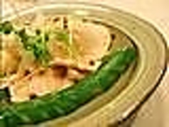 蒸し南部鶏のくろ酢掛け