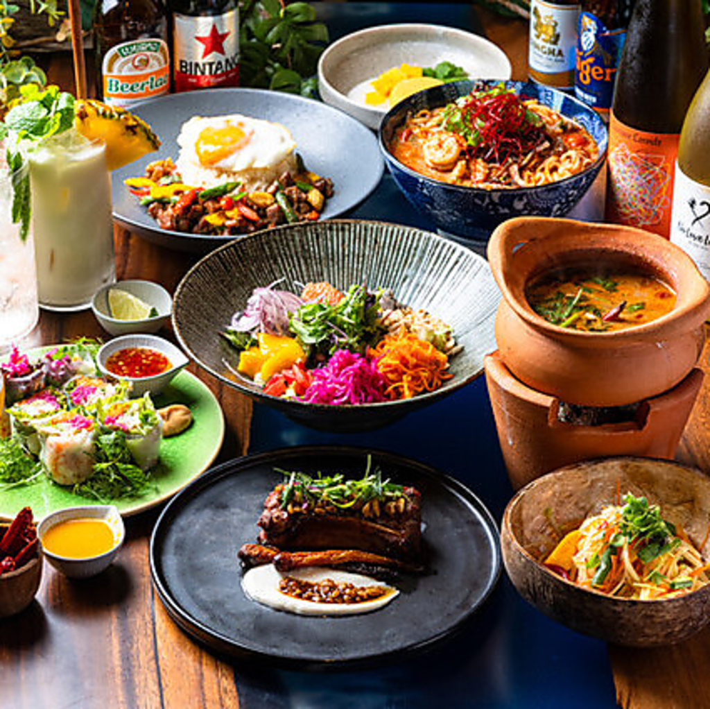 エスニック バル アジア 新宿駅 テラス デート 女子会 ソファ ランチ ディナー 隠れ家