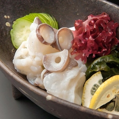 活タコの湯引き酢