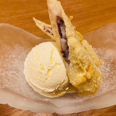 安永餅のアイス添え