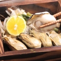 料理メニュー写真 広島名物牡蠣(昆布焼き、昆布蒸し、天ぷら、バター焼き)