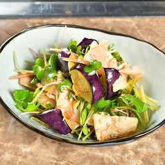 豚しゃぶと揚げなすの香味だれ