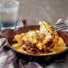 若鶏のグリル ラザニア風ミートソース