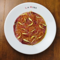 寒ブリのカルパッチョ ネギとベルガモット