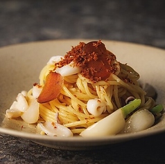 伊勢産からすみと甲イカのオイルパスタ