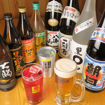 たくさんのお酒をご用意しています　　その時々の日本酒も自慢です