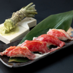 延寿牛コウネの炙り寿司