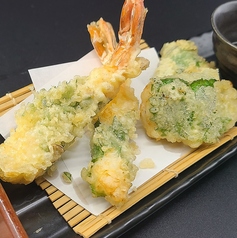 ホタテ貝柱と海老の大葉巻き天ぷら