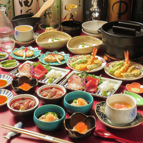 旬食材を贅沢に味わう大人のための本格和会席料理。